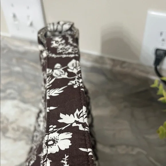 Vera Bradley Quilted Brown & White Floral Tote Bag - Picture 3 of 9